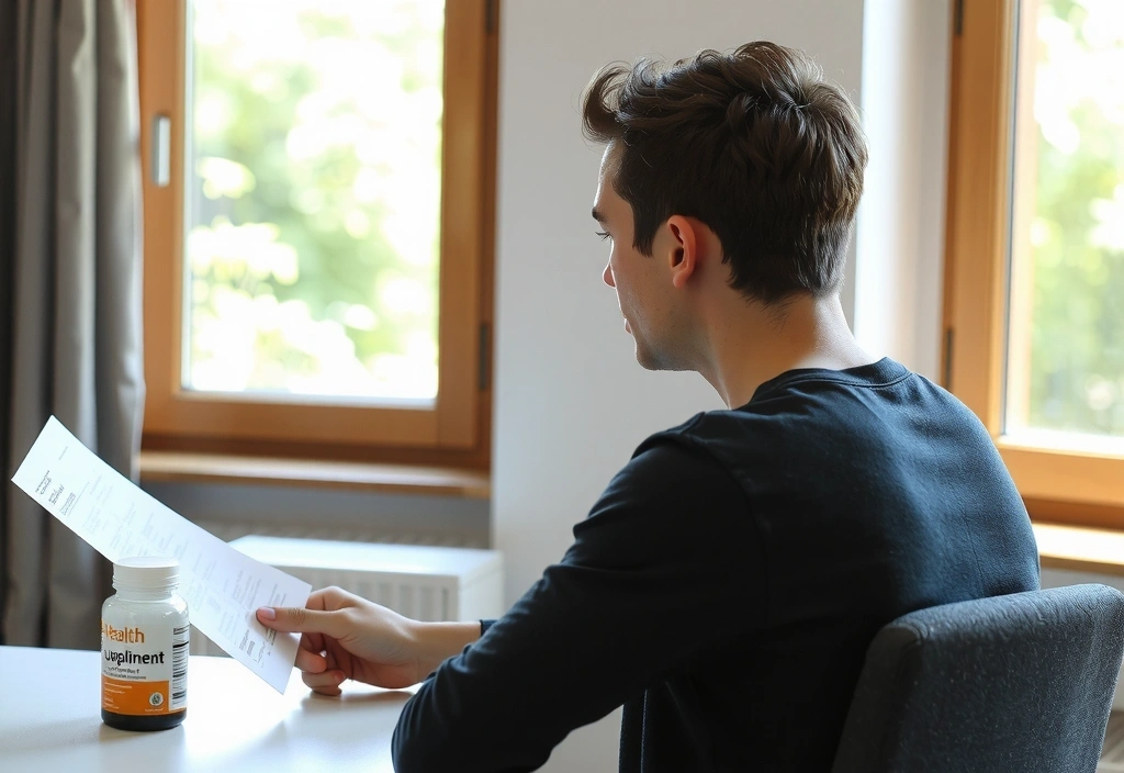 Man reading about health and nutrition